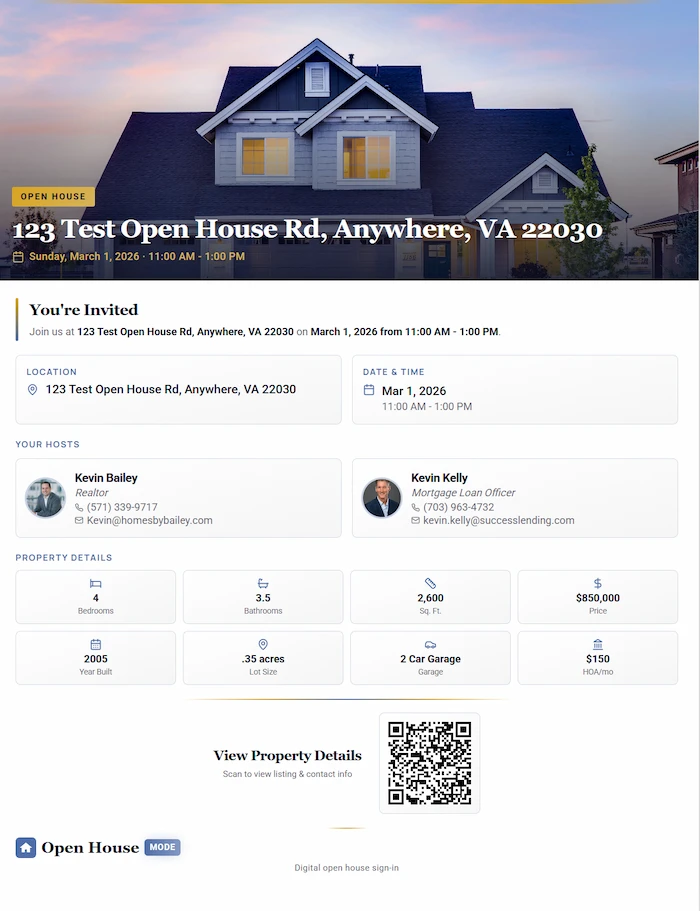 Open House App Features | Open House Mode